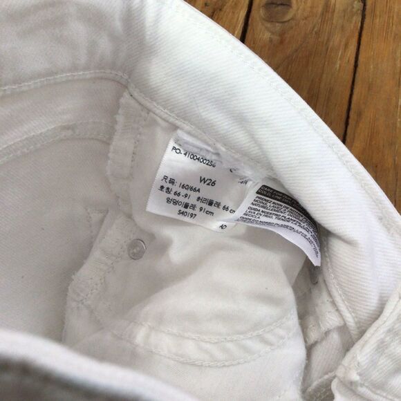 LEVI’S 721 distressed high rise skinny  denim jeans 26 white - Picture 8 of 12